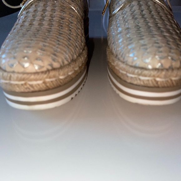 PONS QUINTANA Gold/Neutral Espadrille/Loafer Size 38 - Picture 2 of 5